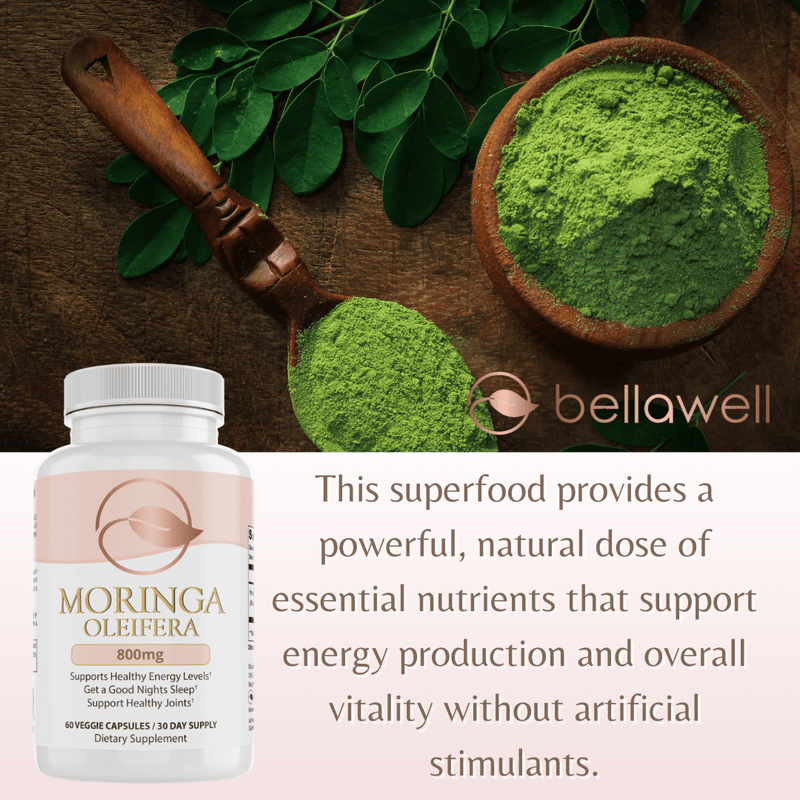 Bellawell Health Organic Moringa Superfood by Bellawell Capsules Misty Rose