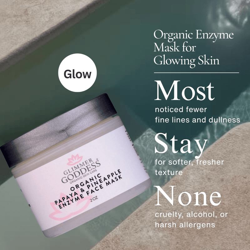 Glimmer Goddess® Organic Skin Care Organic Papaya Pineapple Enzyme Face Mask – Gentle Exfoliating Treatment Masks & Peels