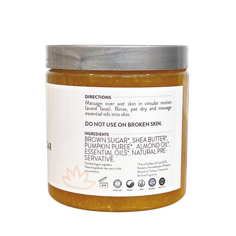 Glimmer Goddess® Organic Skin Care Organic Pumpkin Shea Sugar Body Scrub – Fall Scented Exfoliator Cleansers & Scrubs