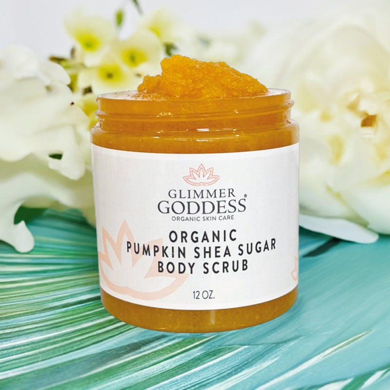 Glimmer Goddess® Organic Skin Care Organic Pumpkin Shea Sugar Body Scrub – Fall Scented Exfoliator Cleansers & Scrubs