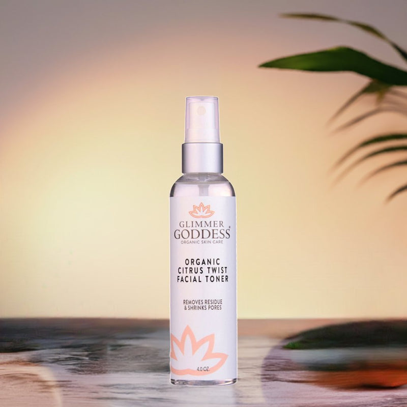 Glimmer Goddess® Organic Skin Care Organic Rose Water Facial Toner – Citrus Twist Toner with Witch Hazel & Aloe for Pore Tightening Cleansers & Scrubs