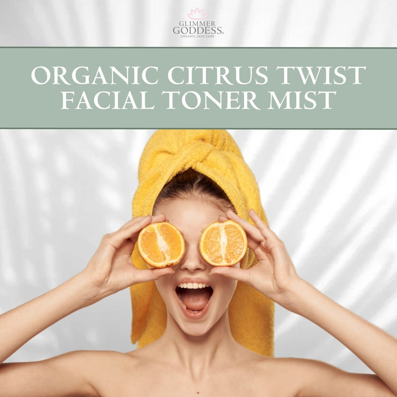 Glimmer Goddess® Organic Skin Care Organic Rose Water Facial Toner – Citrus Twist Toner with Witch Hazel & Aloe for Pore Tightening Cleansers & Scrubs