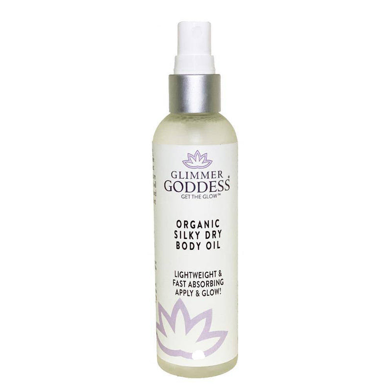 Glimmer Goddess® Organic Skin Care Organic Silky Dry Body Oil – Fast-Absorbing Formula Lotions & Creams