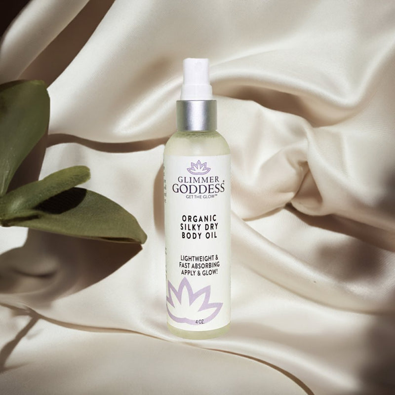 Glimmer Goddess® Organic Skin Care Organic Silky Dry Body Oil – Fast-Absorbing Formula Lotions & Creams