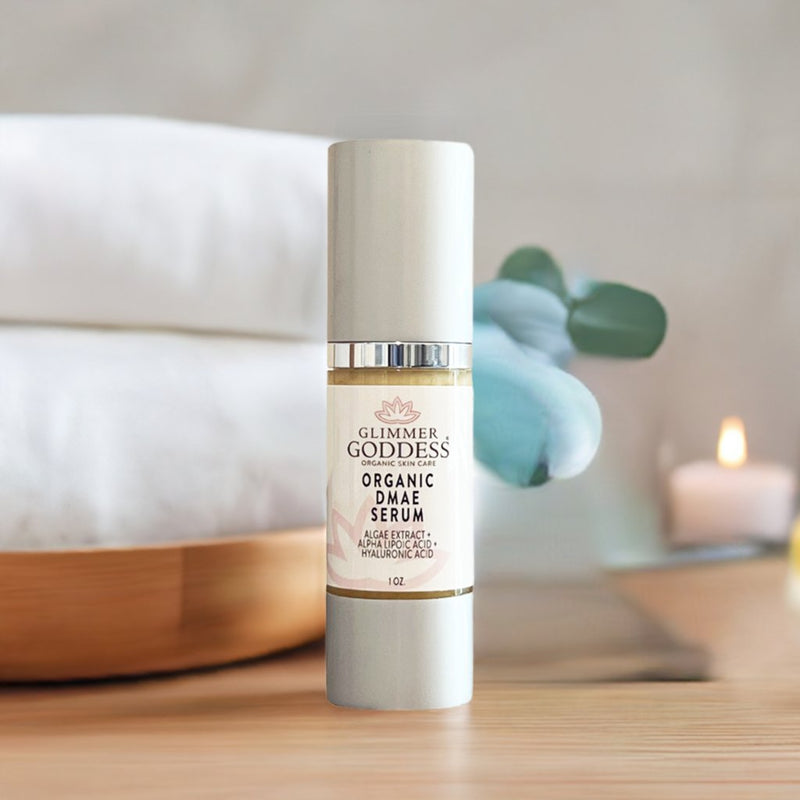 Glimmer Goddess® Organic Skin Care Organic DMAE Firming Serum – Natural Facelift Treatment Serums