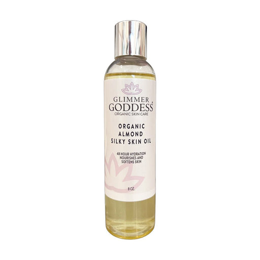 Glimmer Goddess® Organic Skin Care Organic Sweet Almond Silky Skin Oil – 48 Hour Hydration Lotion & Moisturizer