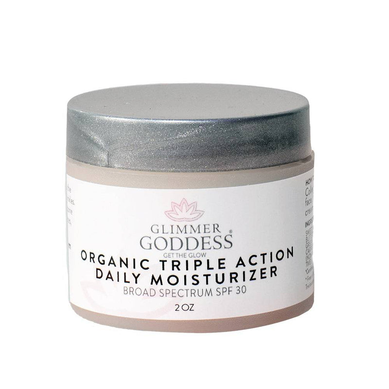 Glimmer Goddess® Organic Skin Care Triple Action Daily Moisturizer – Organic SPF 30 Moisturizers