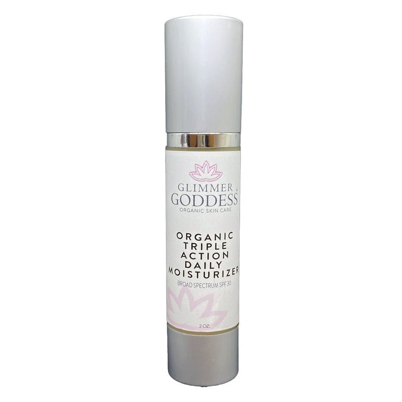 Glimmer Goddess® Organic Skin Care Triple Action Daily Moisturizer – Organic SPF 30 Moisturizers