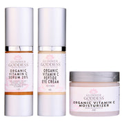 Glimmer Goddess® Organic Skin Care Vitamin C 3-Step Anti-Aging Kit – Complete System Gift Packs & Value Sets White Smoke