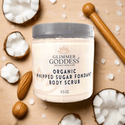 Glimmer Goddess® Organic Skin Care Organic Whipped Sugar Body Scrub 10 oz – Crepey Skin Treatment & Exfoliator Cleansers & Scrubs