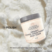 Glimmer Goddess® Organic Skin Care Organic Whipped Sugar Body Scrub 10 oz – Crepey Skin Treatment & Exfoliator Cleansers & Scrubs