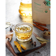 Gardenika Shop Decongest Loose Tea, Respiratory Comfort & Warming Support - Ayurvedic Blend with Turmeric - Ginger & Cinnamon - Herbal & Caffeine Free - Organic & Kosher Loose Leaf Tea