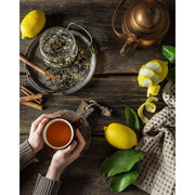 Gardenika Shop Green Rooibos Black Loose Tea, Energizing & Revitalizing Citrus Blend with Lemon Peel and Lemon Myrtle - Medium Caffeine - Organic & Kosher Loose Leaf Tea
