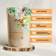 Gardenika Shop Anti-Inflammatory Loose Tea, Daily Comfort & Wellness Support - Ayurvedic Blend with Turmeric - Ginger & Cinnamon - Herbal & Caffeine-Free - Organic & Kosher Loose Leaf Tea