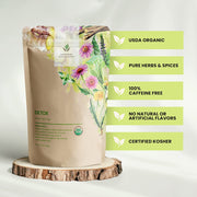 Gardenika Shop Detox Deep Loose Tea, Daily Refreshment & Revitalization - Ayurvedic Blend with Dandelion & Lemongrass - Herbal & Caffeine Free - Organic & Kosher Loose Leaf Tea