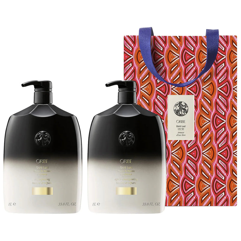 Nava Beauty Oribe Gold Lust Liter Set (Limited Edition, $366 value) Hair White Smoke Default Title