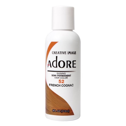 VIP Extensions Adore Semi-Permanent Hair Color, 4 fl oz Semi-Permanent Hair Color White Smoke 52 French Cognac