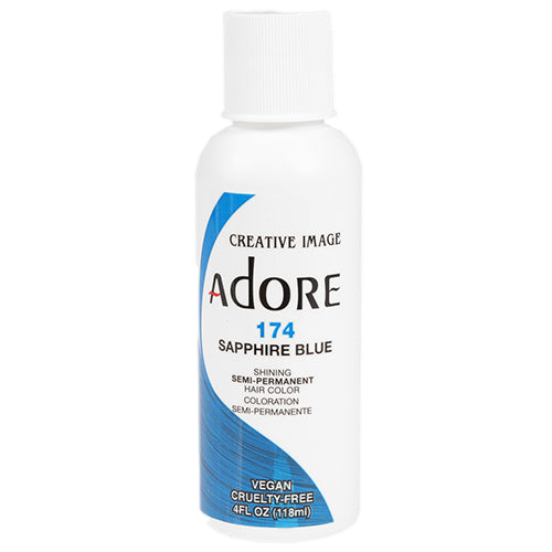 VIP Extensions Adore Semi-Permanent Hair Color, 4 fl oz Semi-Permanent Hair Color White Smoke 174 Sapphire Blue