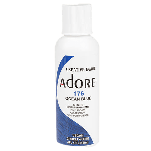 VIP Extensions Adore Semi-Permanent Hair Color, 4 fl oz Semi-Permanent Hair Color White Smoke 176 Ocean Blue