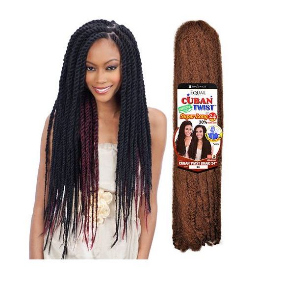 VIP Extensions Freetress Equal Synthetic Hair Braids Double Strand Style Cuban Twist Braid 24" Hair Extension