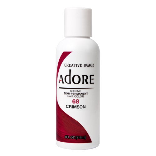 VIP Extensions Adore Semi-Permanent Hair Color, 4 fl oz Semi-Permanent Hair Color White Smoke 68 Crimson