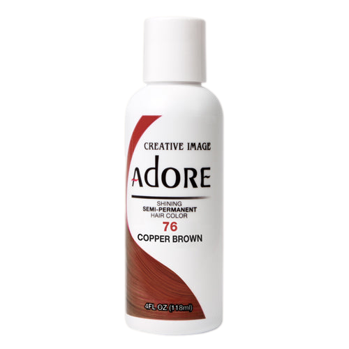 VIP Extensions Adore Semi-Permanent Hair Color, 4 fl oz Semi-Permanent Hair Color White Smoke 76 Copper Brown