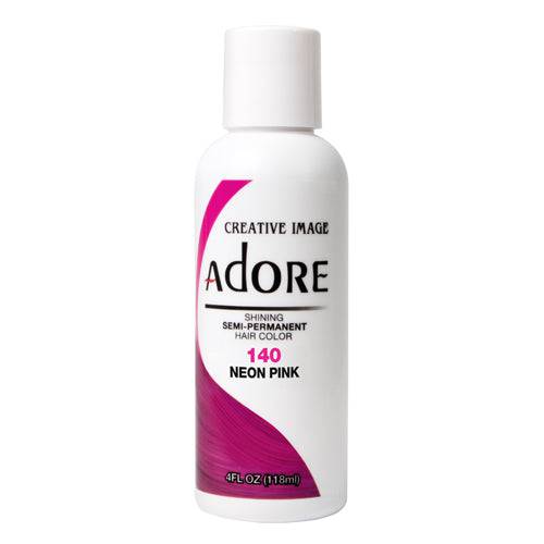 VIP Extensions Adore Semi-Permanent Hair Color, 4 fl oz Semi-Permanent Hair Color White Smoke 140 Neon Pink