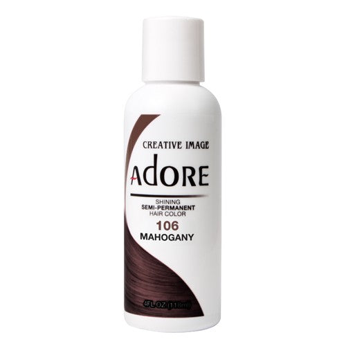 VIP Extensions Adore Semi-Permanent Hair Color, 4 fl oz Semi-Permanent Hair Color White Smoke 106 Mahogany