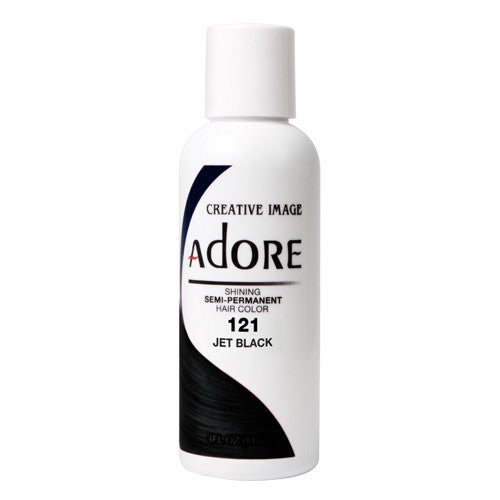 VIP Extensions Adore Semi-Permanent Hair Color, 4 fl oz Semi-Permanent Hair Color White Smoke 121 Jet Black