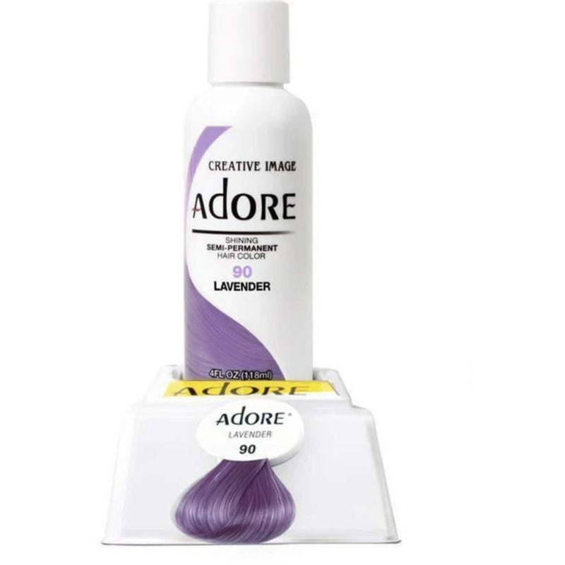 VIP Extensions Adore Semi-Permanent Hair Color, 4 fl oz Semi-Permanent Hair Color White Smoke 90 Lavender