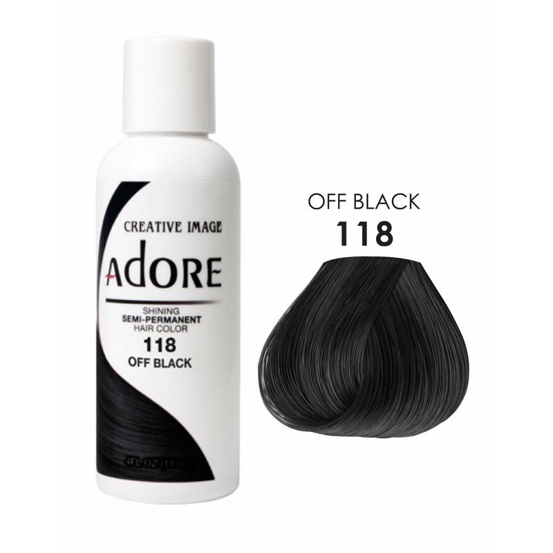VIP Extensions Adore Semi-Permanent Hair Color, 4 fl oz Semi-Permanent Hair Color White Smoke 118 Off Black
