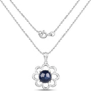 Bids.com 4.65 Carat Genuine Blue Sapphire .925 Sterling Silver Pendant Pendants