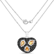 Bids.com 3.19 Carat Genuine Citrine and Black Spinel .925 Sterling Silver Pendant Pendants
