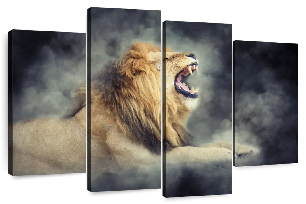 Misty Wild Lion Wall Art