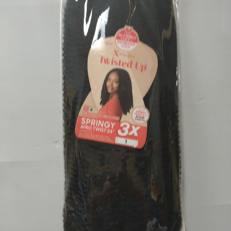 VIP Extensions Outre Crochet Braids X-Pression Twisted Up 3X Springy Afro Twist 24" (1-pack Hair Extension