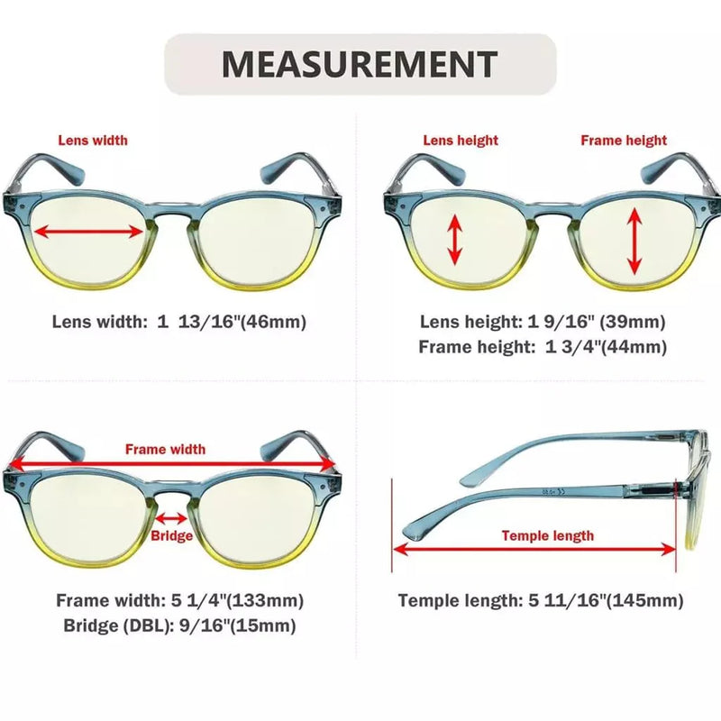 eyekeeper.com Oval Blue Light Filter Reading Glasses Cute Computer Readers UVR144 Eyeglasses