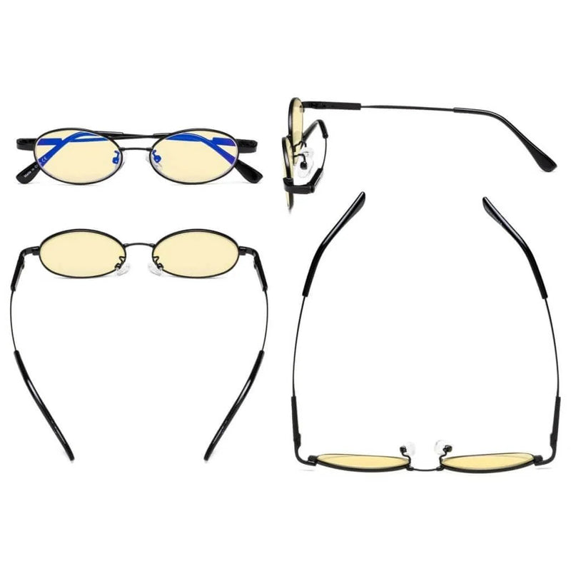 eyekeeper.com Oval Metal Blue Light Blocking Eyeglasses for Kids TMK1803 Eyeglasses