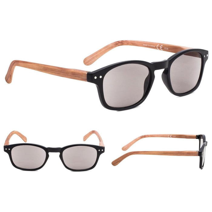 Eyekeeper.Com - Oval Stylish Wood-Grain Printed Arms Reading Glasses R034