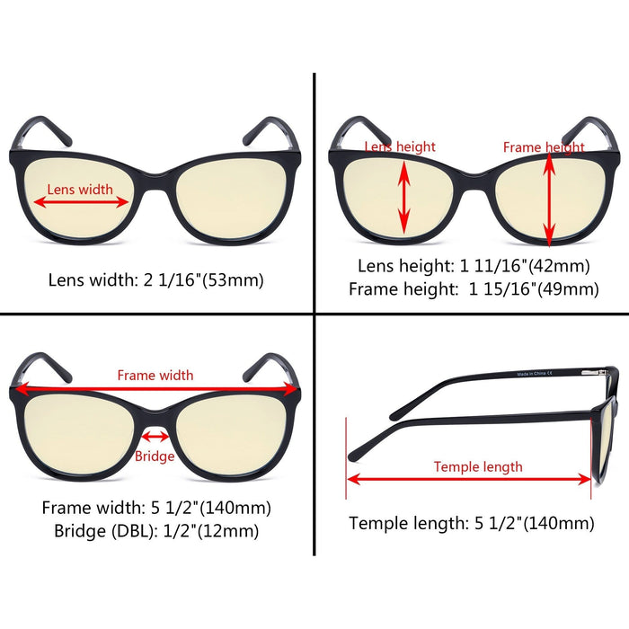 Eyekeeper.Com - Cat-Eye Blue Light Blocking Eyeglasses Bc1901-Bb60