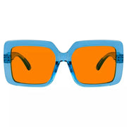 eyekeeper.com Oversized 100% Blue Blocking Glasses Orange Lens Metalless Screwless R2311-B98 Eyeglasses