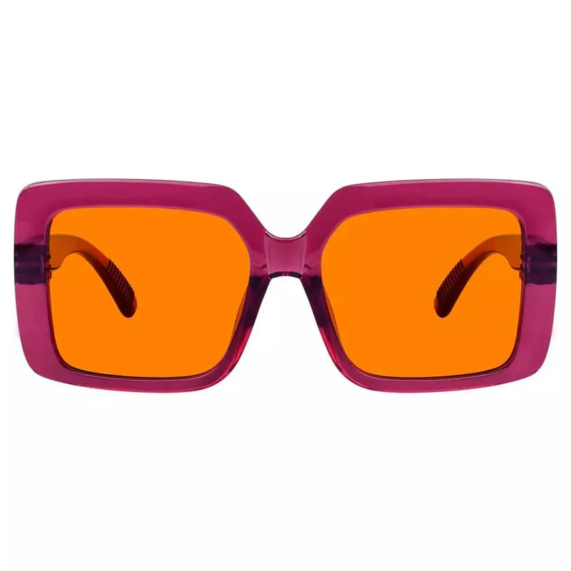 eyekeeper.com Oversized 100% Blue Blocking Glasses Orange Lens Metalless Screwless R2311-B98 Eyeglasses