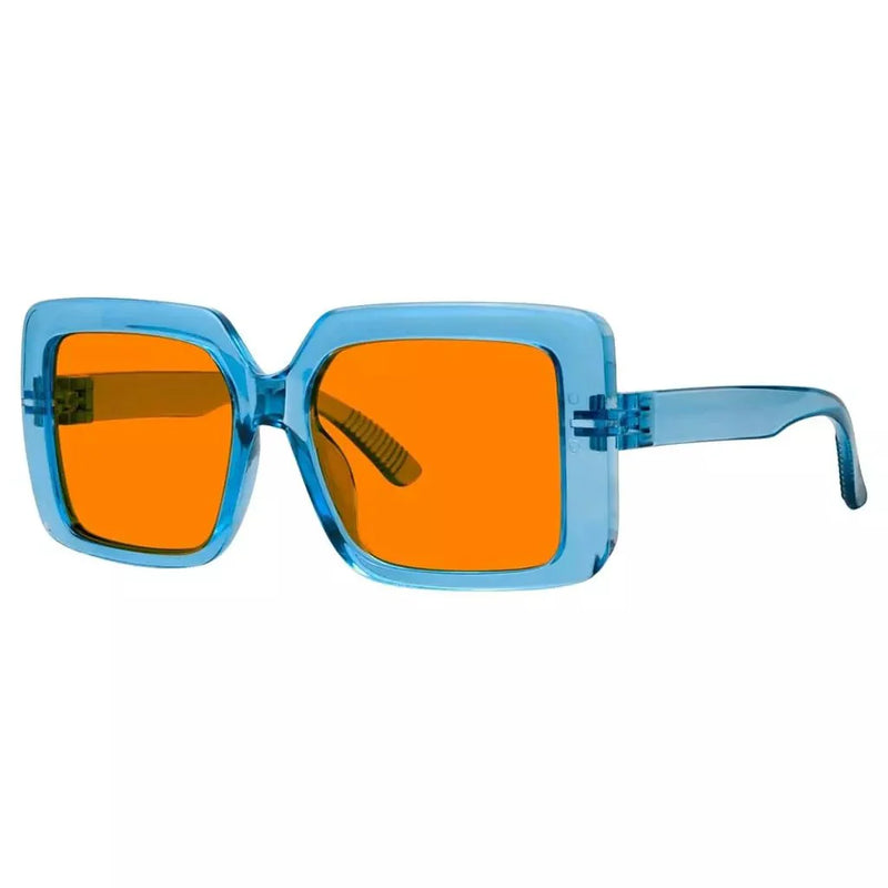 eyekeeper.com Oversized 100% Blue Blocking Glasses Orange Lens Metalless Screwless R2311-B98 Eyeglasses