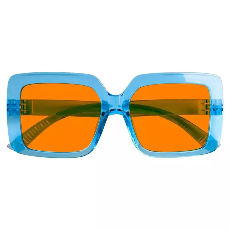 eyekeeper.com Oversized 100% Blue Blocking Glasses Orange Lens Metalless Screwless R2311-B98 Eyeglasses