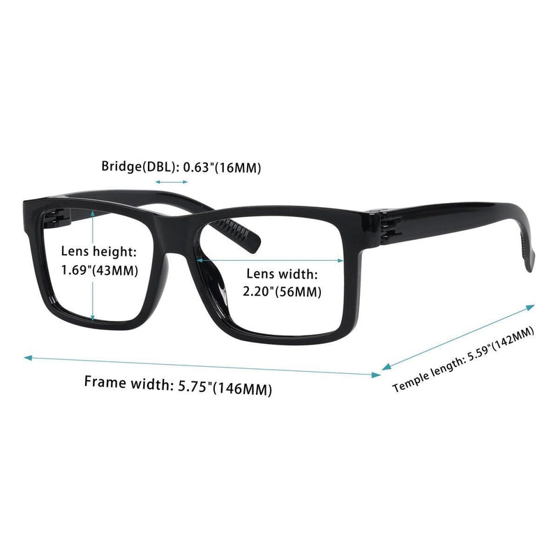 eyekeeper.com Oversized 30% Blue Light Blocking Metalless Eyeglasses R2508-B15 Eyeglasses