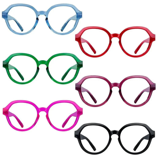 eyekeeper.com Oversized 6 Pack Metalless Screwless Thick Spring Hinge Reading Glasses NR2317 Eyeglasses