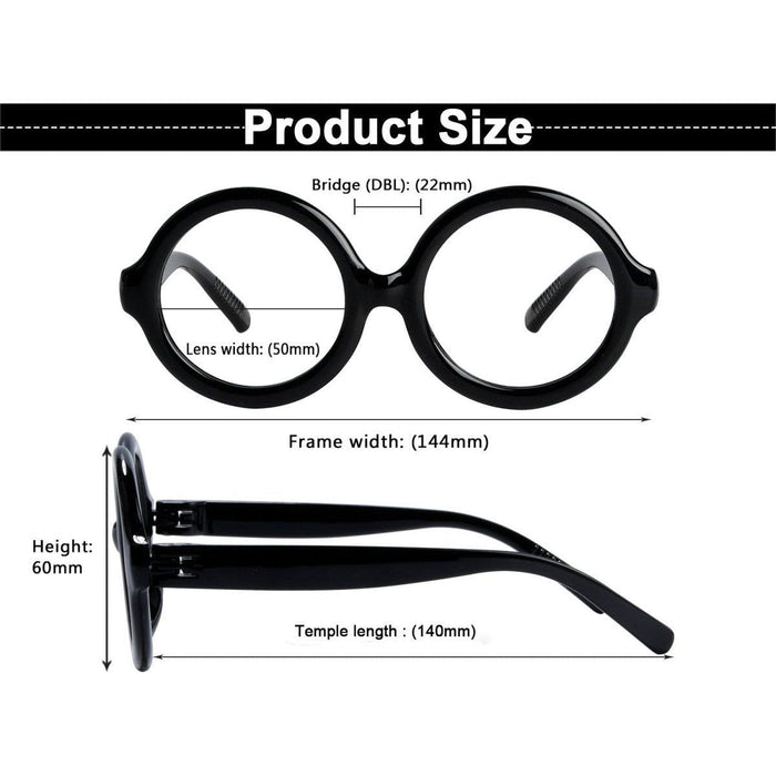 Eyekeeper.Com - Oversized 6 Pack Screwless Metalless Round Reading Glasses R2313