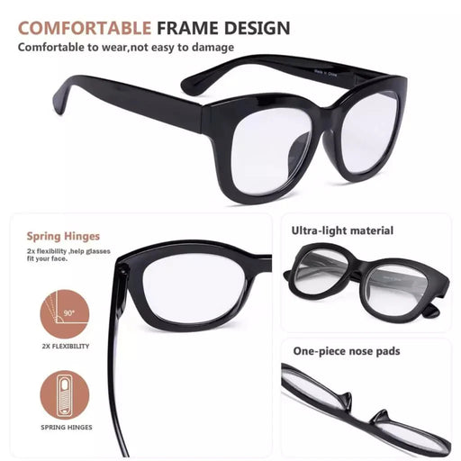 eyekeeper.com Oversized Retro Reading Glasses Thick Square Design Readers FH1555 Eyeglasses