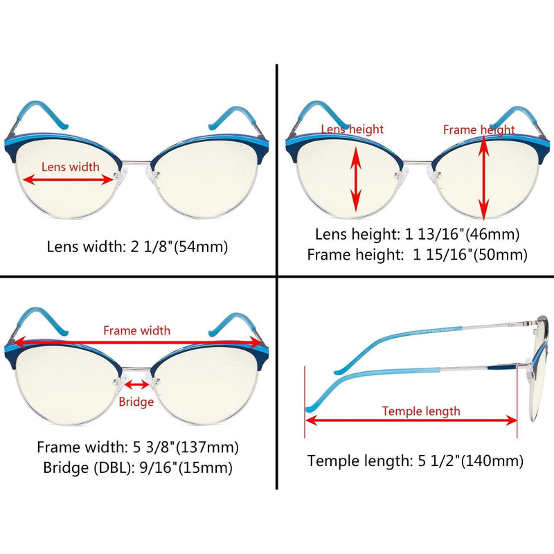 eyekeeper.com Oval Blue Light Filter Eyeglasses LX19030-BB40 Eyeglasses