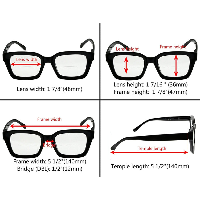 Eyekeeper.Com - Stylish Thicker Frame Bifocal Reading Glasses Br9106