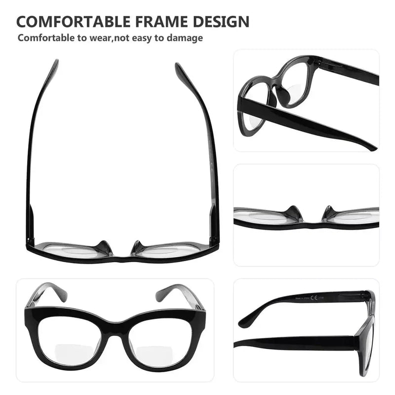 eyekeeper.com Oversized Square Trendy Bifocal Reading Glasses BR1555 Eyeglasses